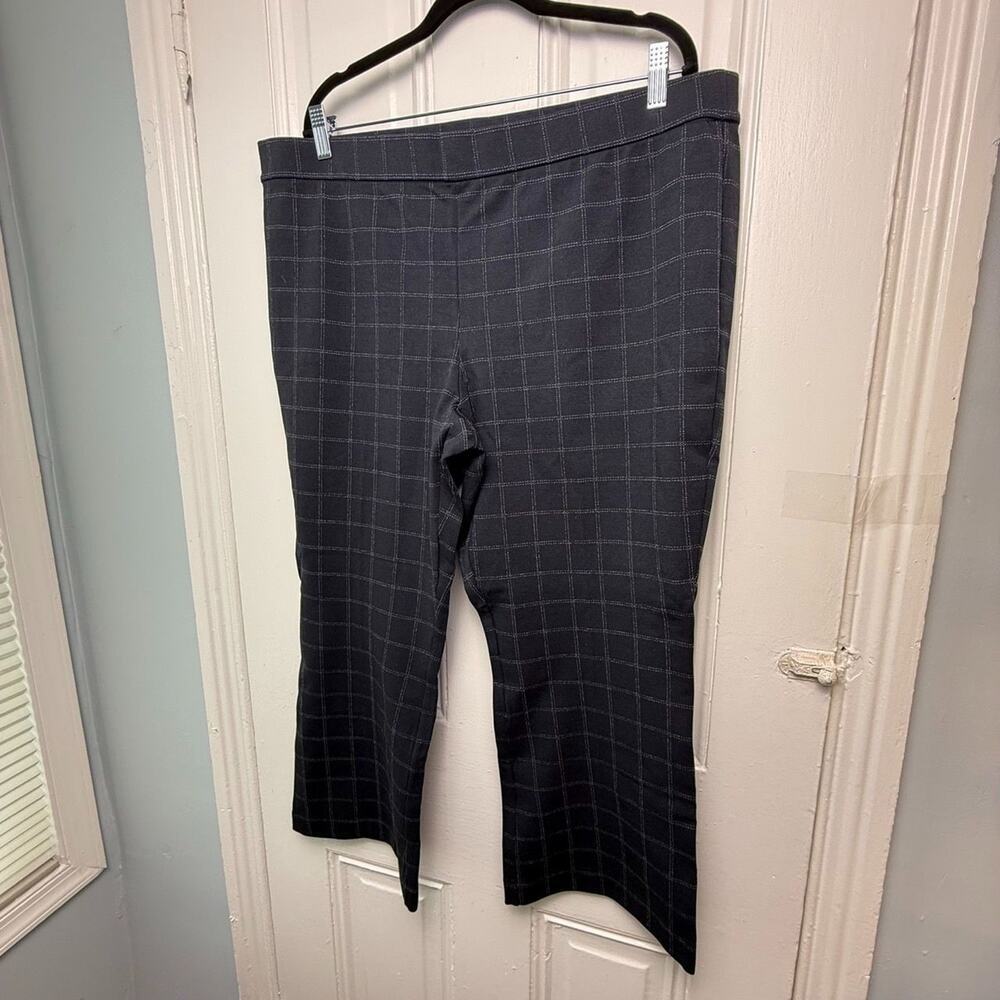 Isaac Mizrahi Live Womens XLP Stretch Window Pane Plaid Career Pants NWOT